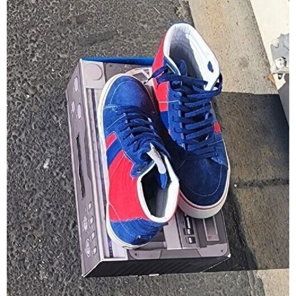 FMS O.G. High-Top Skate Shoes Dead Old Stock Retired Red Blue suede  No Insoles - Picture 4 of 7